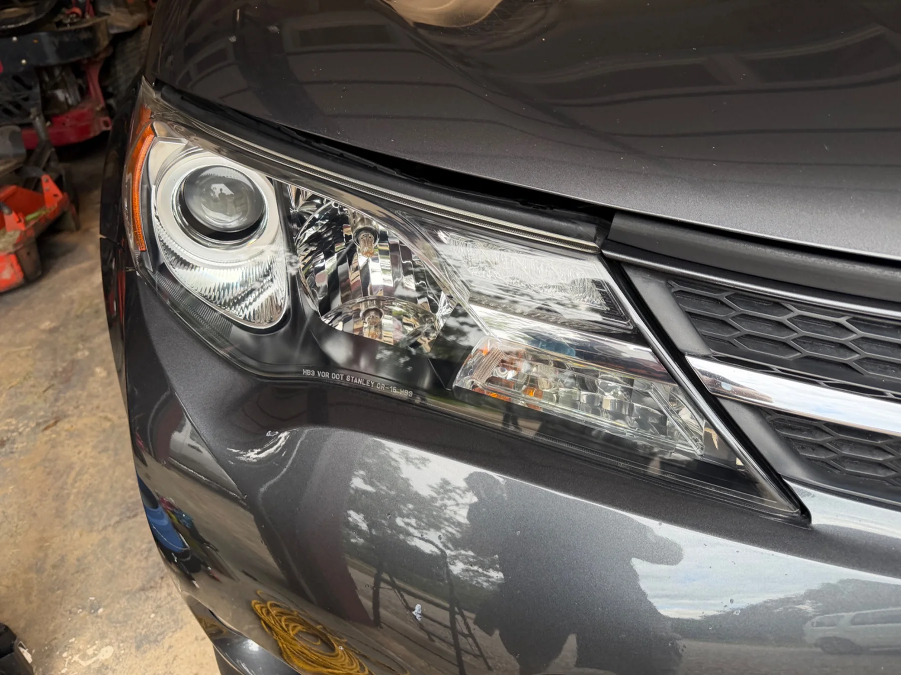 Clear RAV4 headlight after restoration